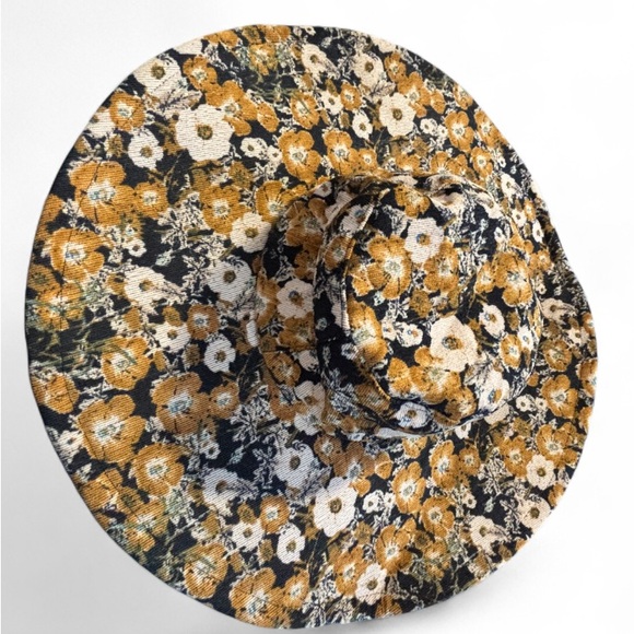 Anthropologie Floral Corduroy Sunhat One Size Autumn Colors - Picture 2 of 4